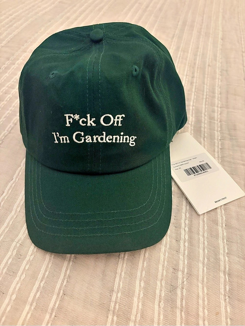 Bram's Fruit F*ck Off I'm Gardening Cap - Green Cotton Cap